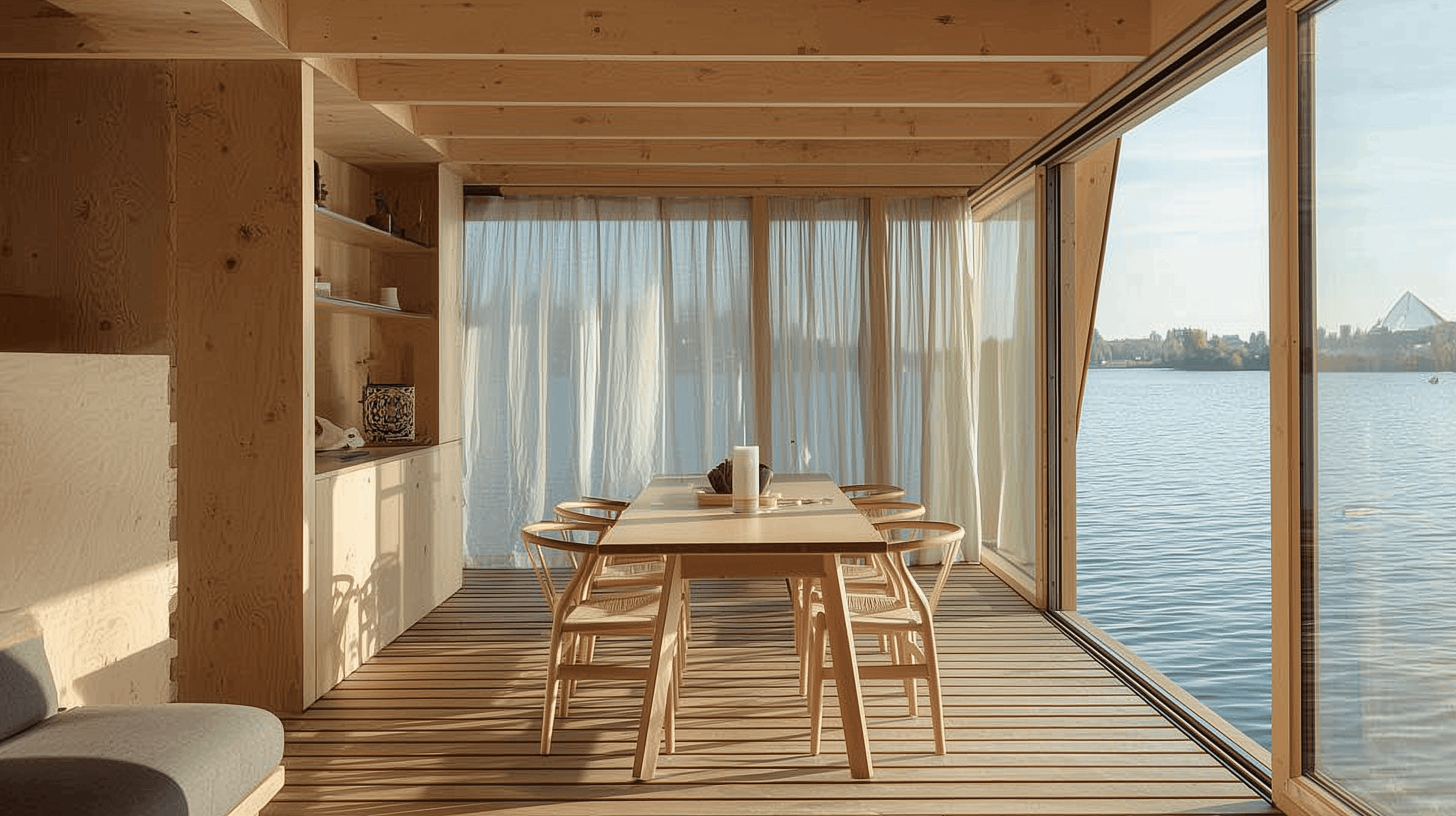 Seava houseboat as a private lakeside retreat